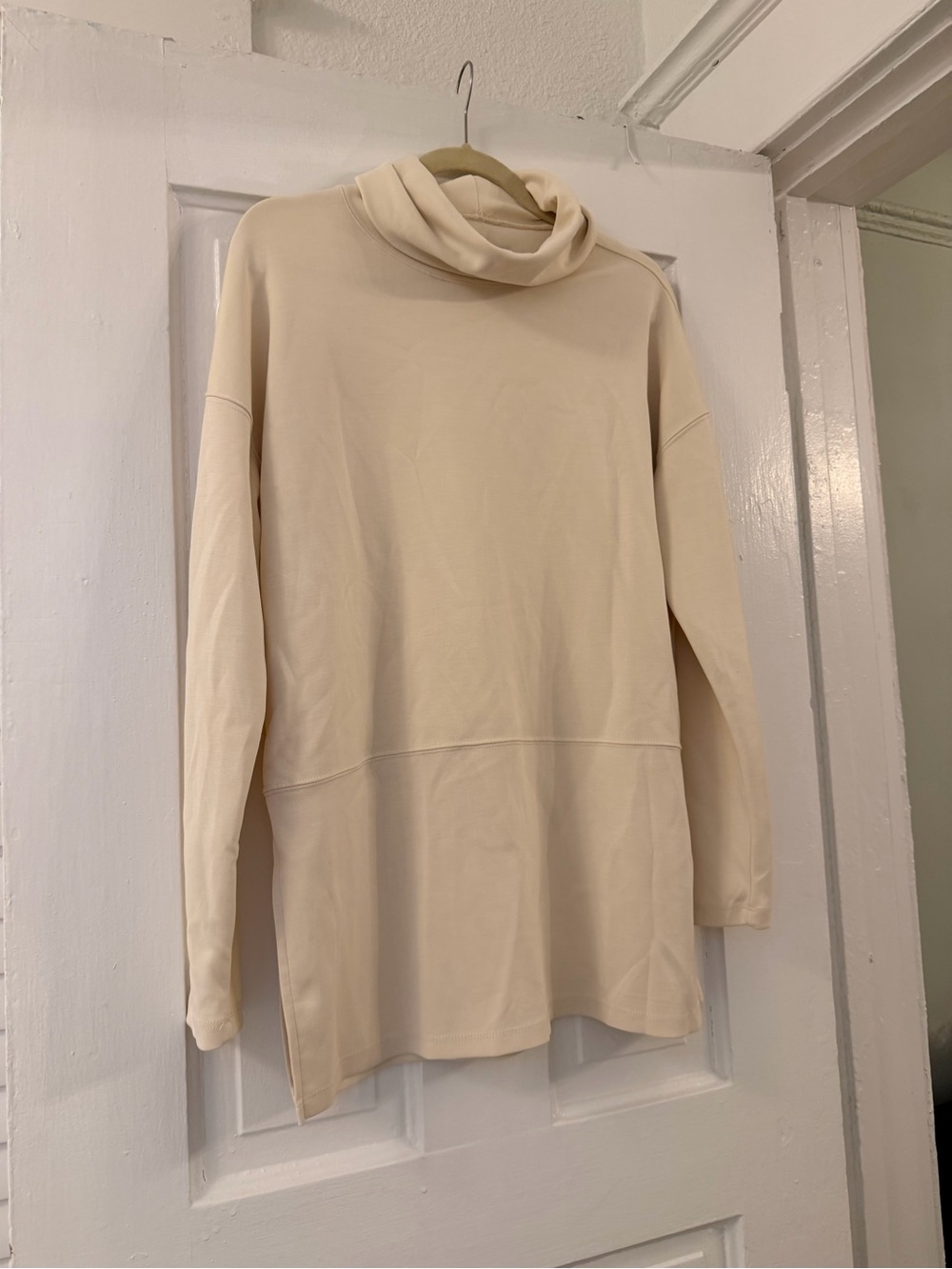 Noli Cream Cowl Neck Tunic Sweater
